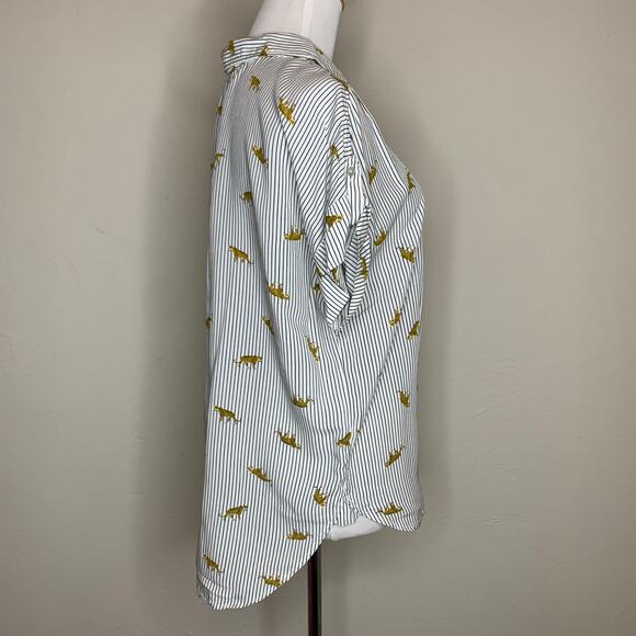 Jane & Delancey Flowy Top Striped w Cheetah Leopard Design Medium - Picture 4 of 9